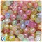 BeadTin Mixed Transparent AB 10mm Faceted Round Plastic Craft Beads (100pcs)